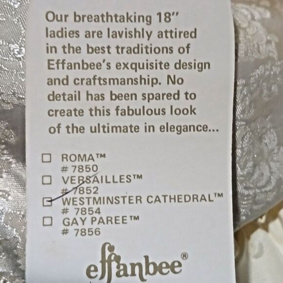 Vintage EFFANBEE Doll Age of Elegance Westminster, box - Picture 11 of 13